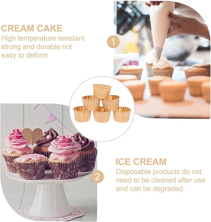 Safigle 100Pcs Natural Parchment Greaseproof Baking Cups Cupcake Liners - Image 5